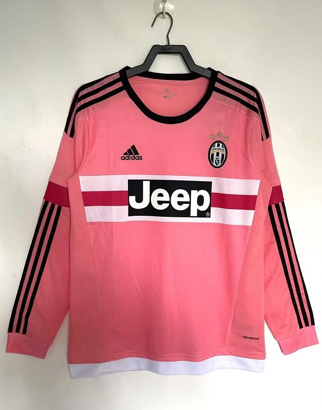 Juventus Retro 2015/16 Visitante rosa manga larga