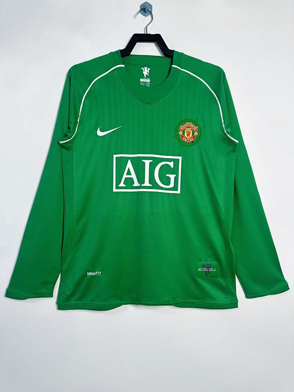 Manchester United Retro 2007/08 Portero verde manga larga