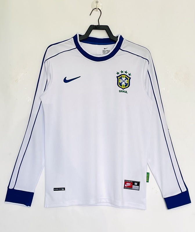 Brasil Retro 1998 Edición especial blanca manga larga