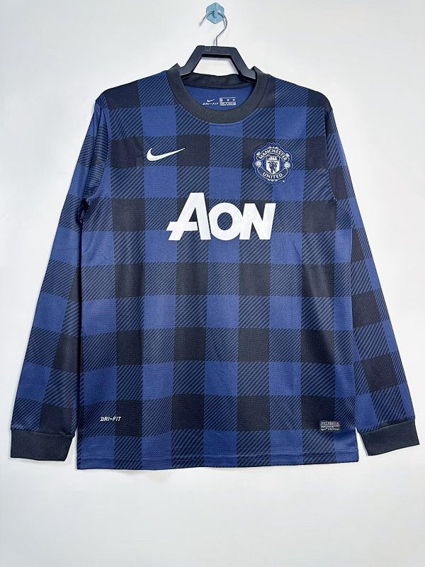 Manchester United Retro 2013/14 Visitante negra manga larga