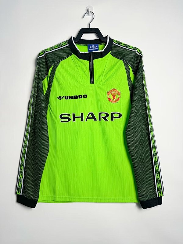 Manchester United Retro 1998/99 Portero verde manga larga