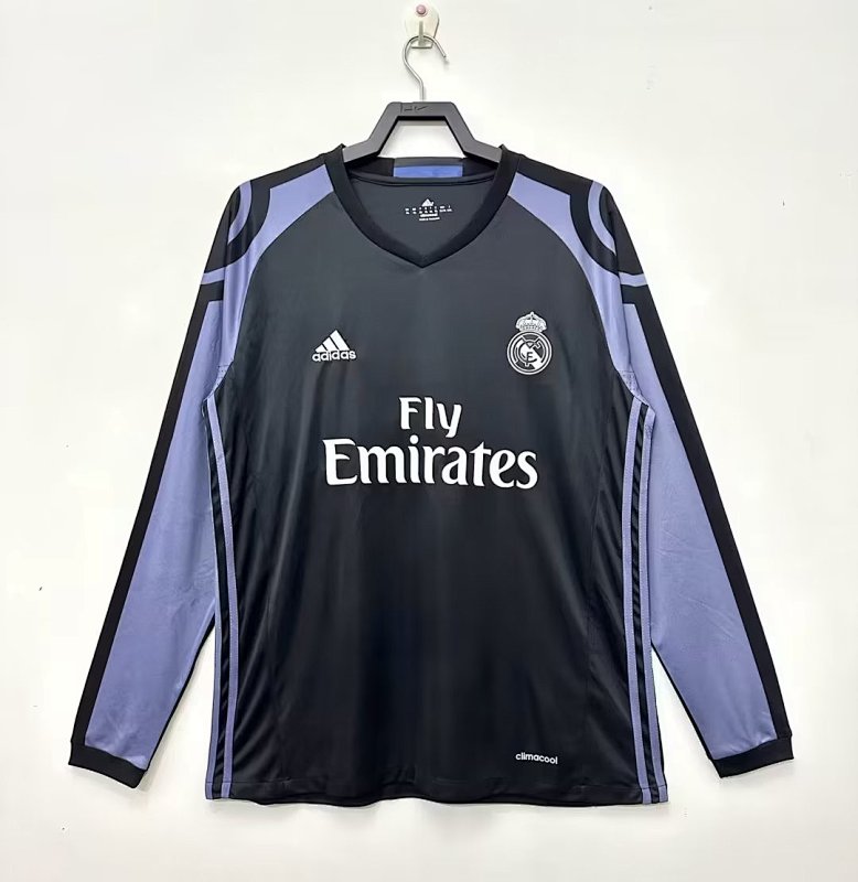 Real Madrid Retro 2016/17 Segunda visitante manga larga