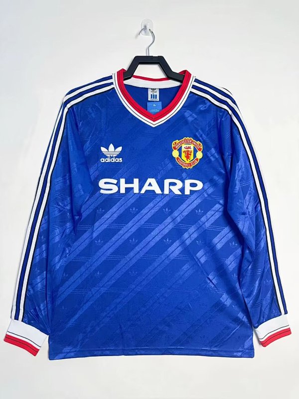 Manchester United Retro 1986/88 Segunda visitante manga larga