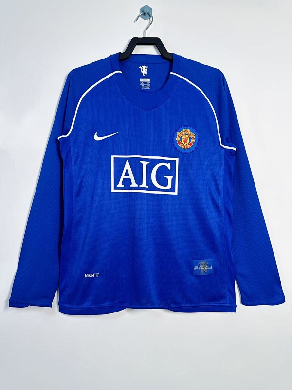 Manchester United Retro 2007/08 Portero azul manga larga