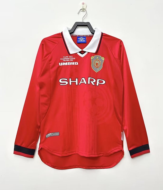 Manchester United Retro 1999/00 Local manga larga
